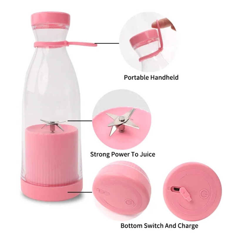 Blender Mixeur Portable 50W 500 ML Rose En Tunisie