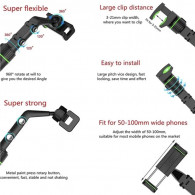 Support Téléphone Avec Rétroviseur Mobile Noir En Tunisie