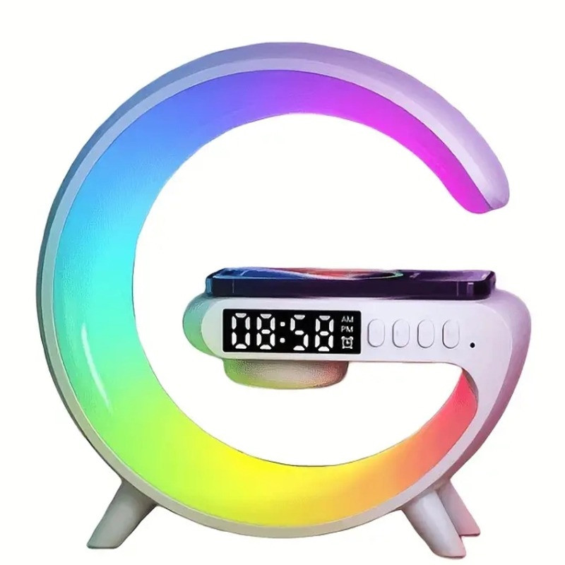 Chargeur Sans Fil Lampe Led & Enceinte Intelligente 15W Blanc En Tunisie