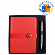 Coffret Bloc Notes Satine SFA 5537 + Stylo Rouge en Tunisie