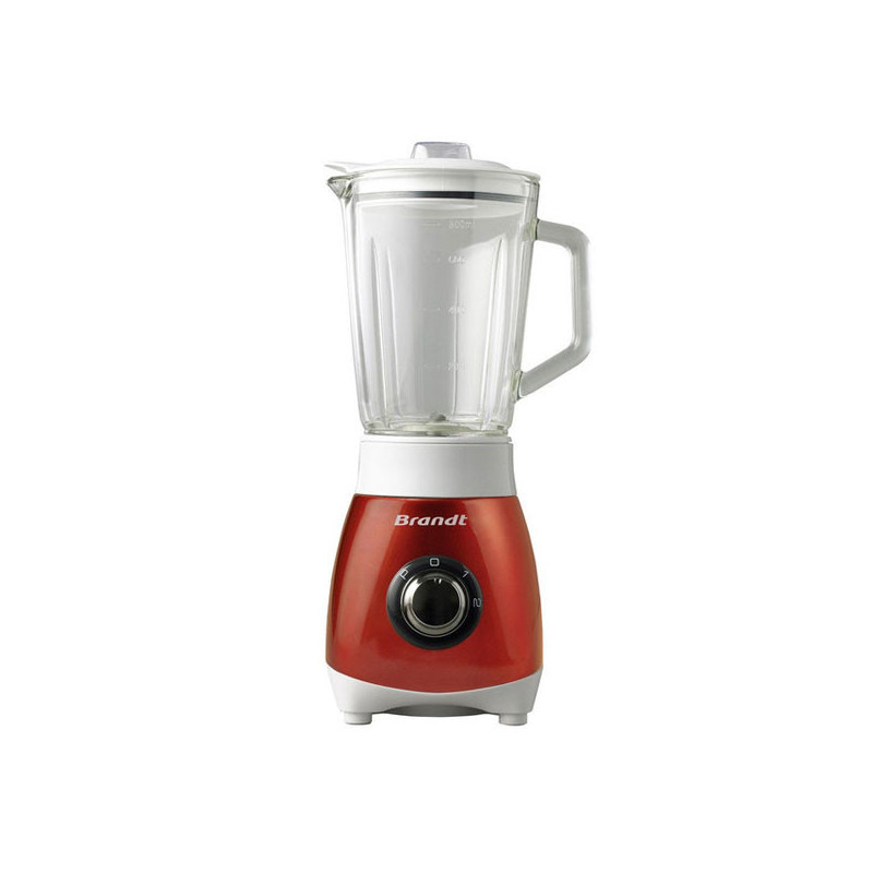 Blender Bol en verre 0.8L 250W - Inox & rouge Blender Bol en verre 0.8L 250W - Inox & rouge