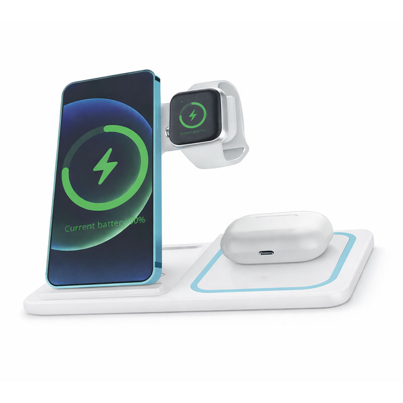 Chargeur Pliable Sans Fil 3En1 15W Blanc en Tunisie