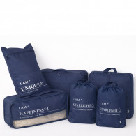 Set De 5 Pieces De Rangement Pour Voyage Bleu en Tunisie
