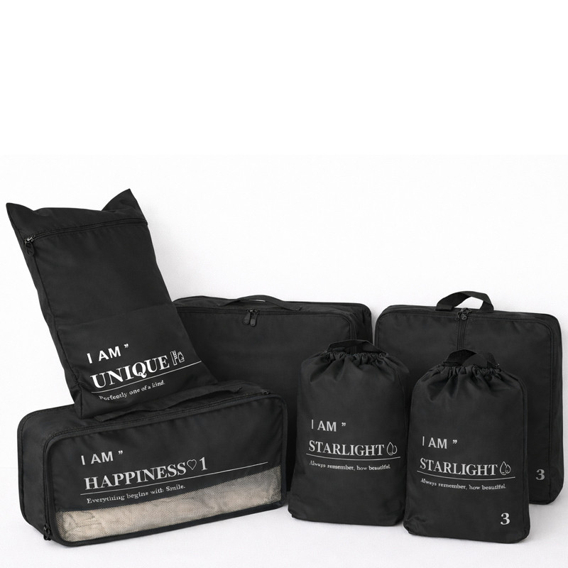 Set De 5 Pieces De Rangement Pour Voyage Noir en Tunisie