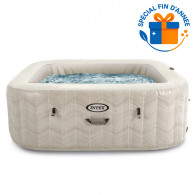 Spa Gonflable Intex Chevron 6 Places Carré 1.96 x 1.96 x 0.71m Beige en Tunisie