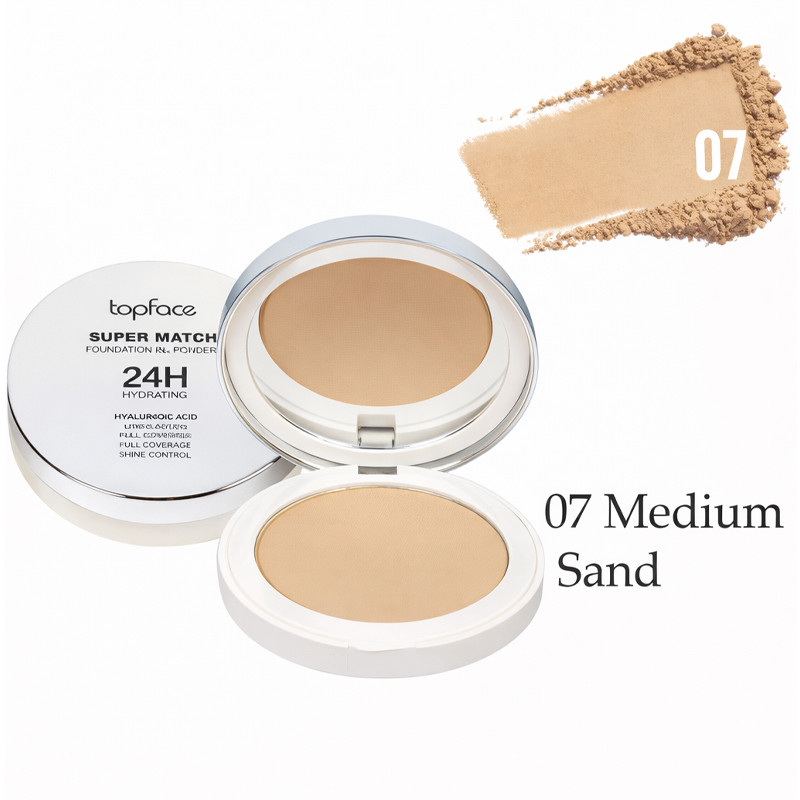 Topface Fond de Teint Poudre Compact Super Match 24H N°007 Medium Sand en Tunisie
