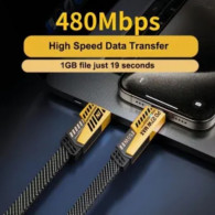 Câble Chargeur 4in1 USB, Type-C, Lightning Noir En Tunisie