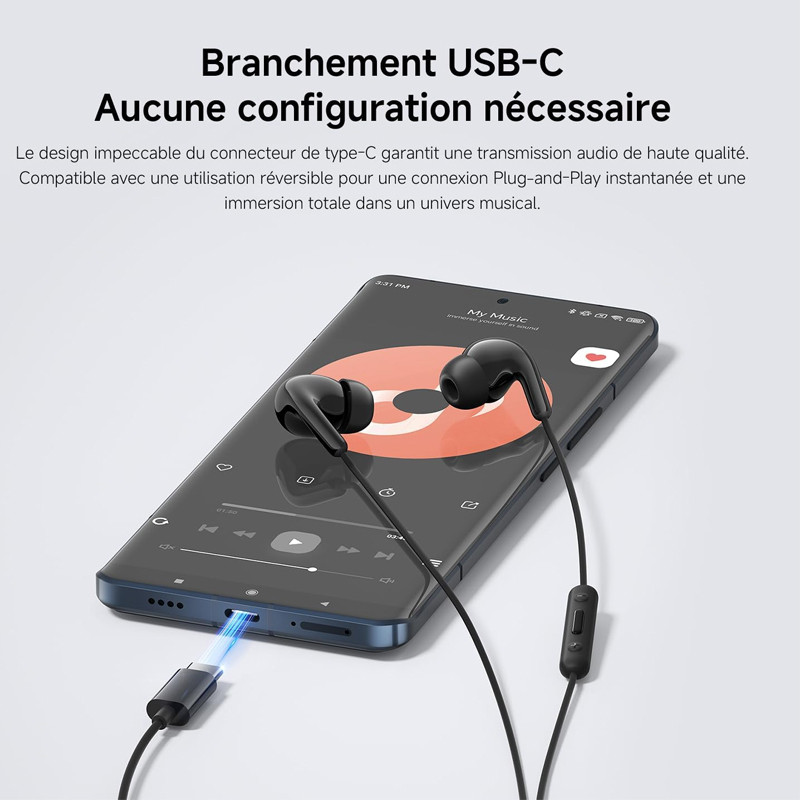 Écouteurs Filaire Xiaomi Type-C Noir En Tunisie