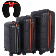 Set De 3 Valises Incassable Starbag Noir & Orange en Tunisie