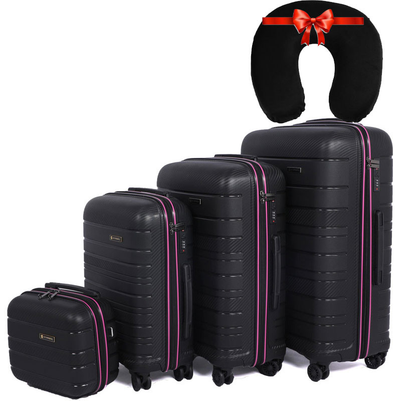 Set De 4 Valises Incassable Starbag Noir & Rose en Tunisie