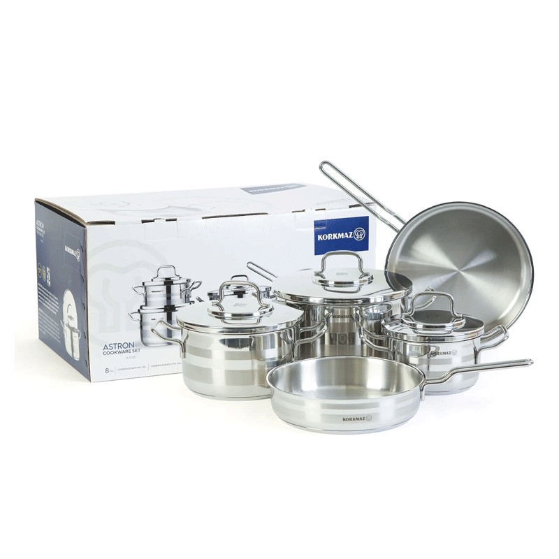 Batterie de Cuisine korkmaz A2055 8 Pièces Inox en Tunisie