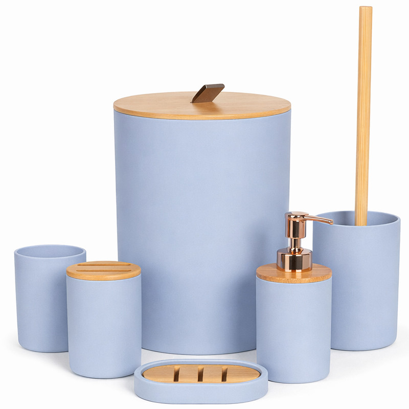 Série Salle De Bain 7 Pièces En Plastique Rond Gris En Tunisie