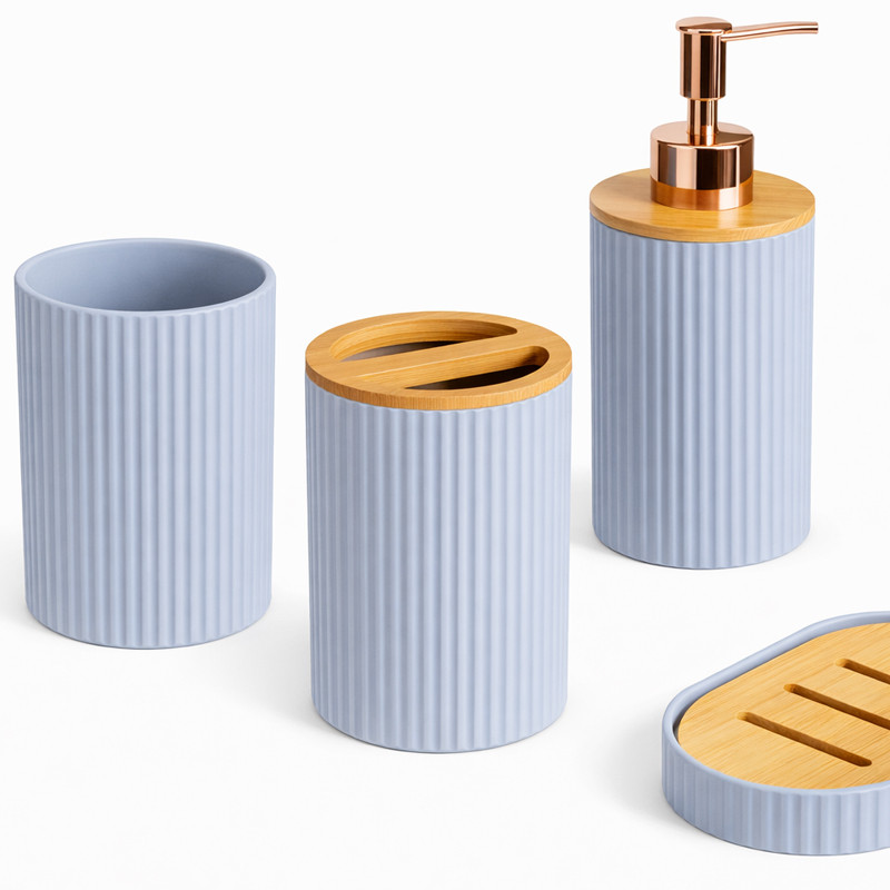 Série Salle De Bain 7 Pièces En Plastique Rond Gris En Tunisie