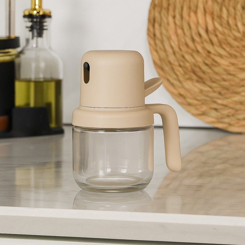 Spray à Huile en Verre avec Poignée 180ml Grège