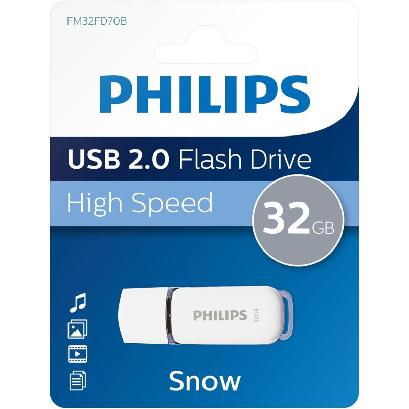 Clé USB Philips Snow 32Go USB 2.0 Blanc En Tunisie