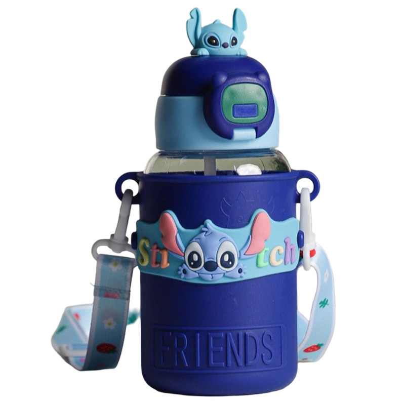 Gourde D'eau Avec Paille Et Sangle 550ML Bleu en Tunisie