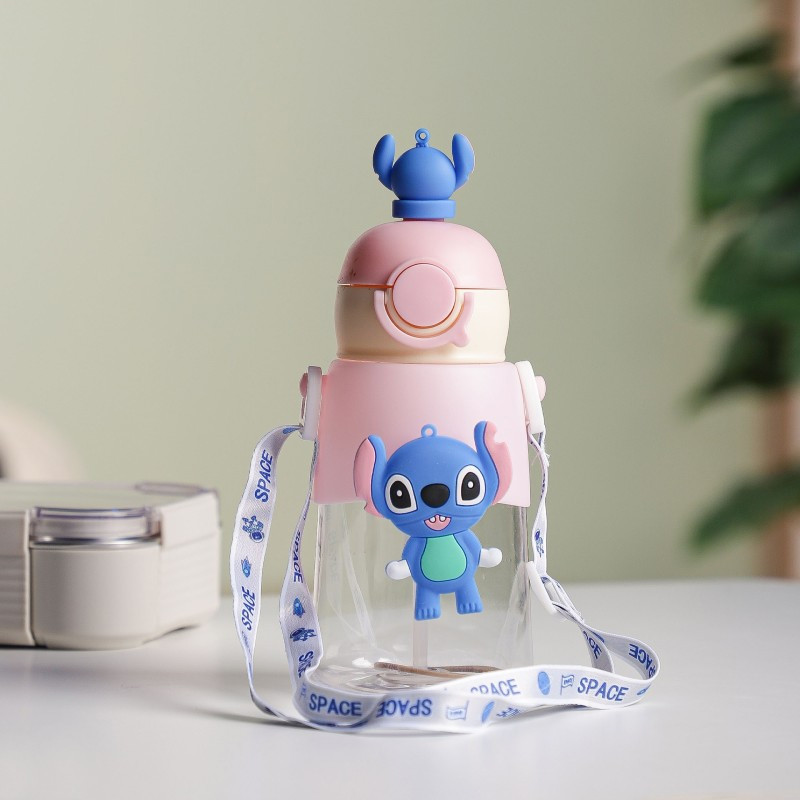 Gourde D'eau Avec Paille Et Sangle 400ML Rose en Tunisie