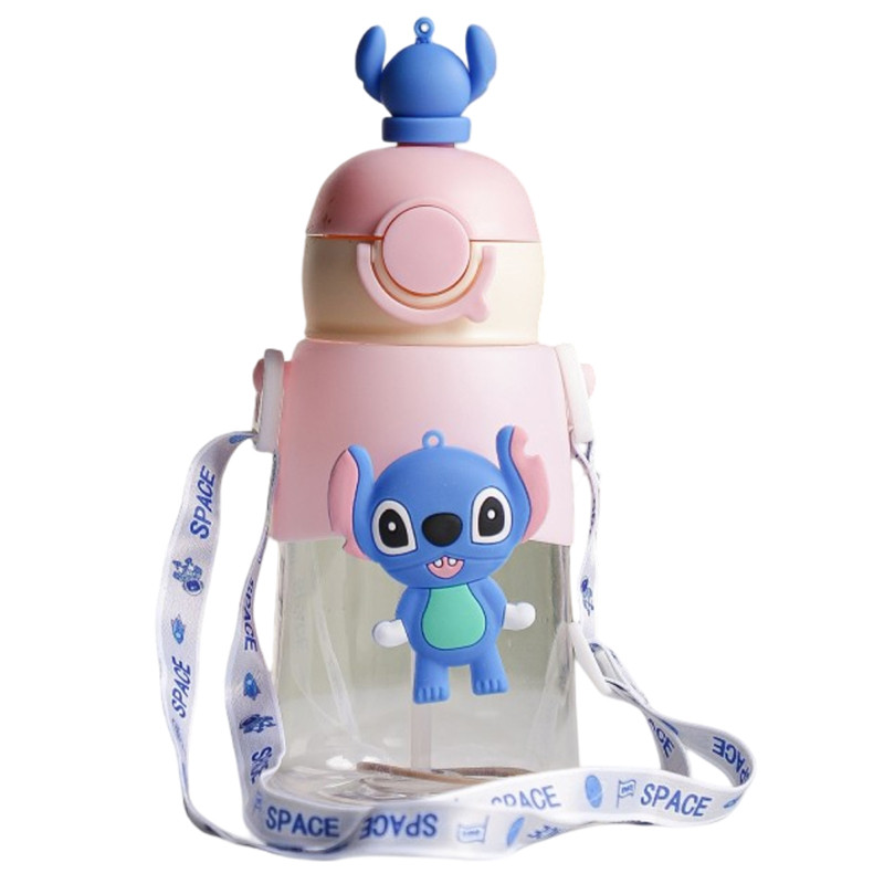 Gourde D'eau Avec Paille Et Sangle 400ML Rose en Tunisie