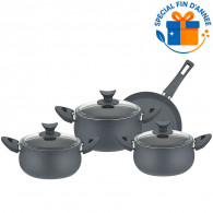 Batterie de Cuisine 7 Pièces Granite Gris en Tunisie