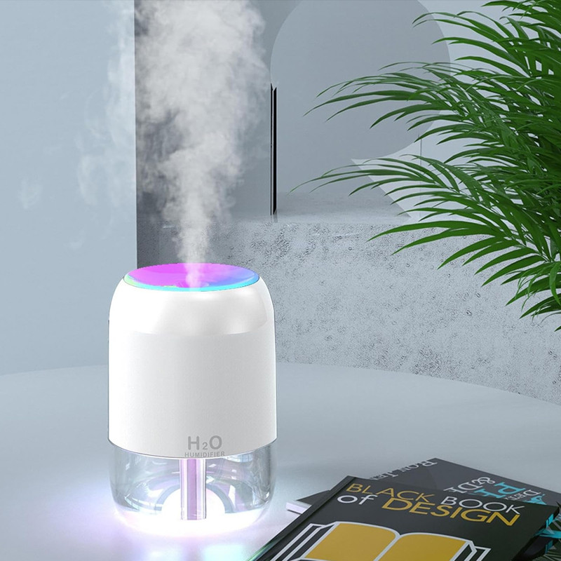Mini Humidificateur d'Air HUM-988 USB 200ml Blanc en Tunisie