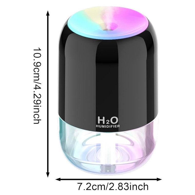 Mini Humidificateur d'Air HUM-988 USB 200ml Noir en Tunisie