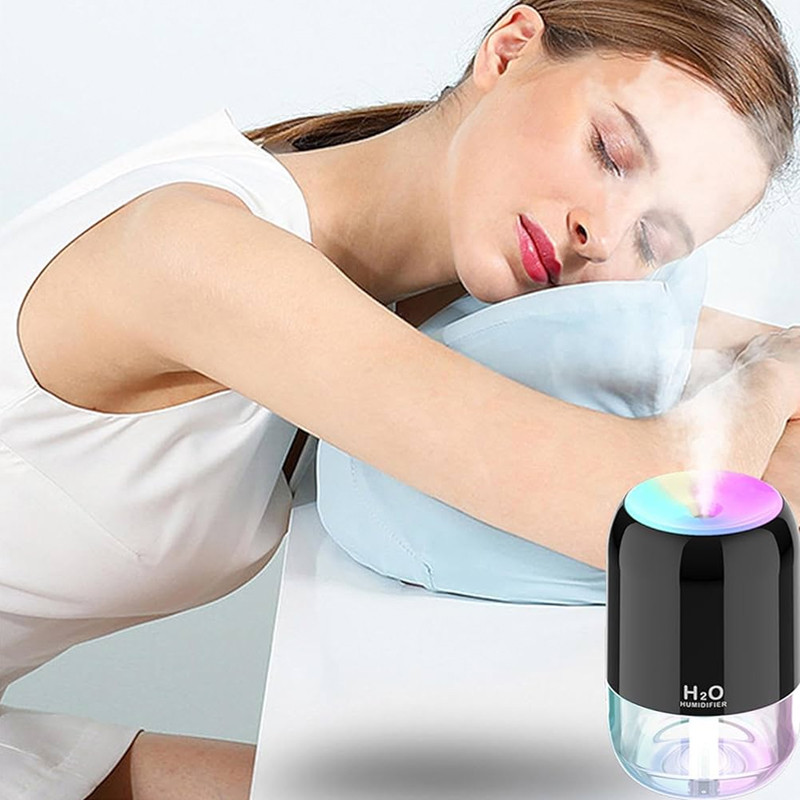 Mini Humidificateur d'Air HUM-988 USB 200ml Noir en Tunisie