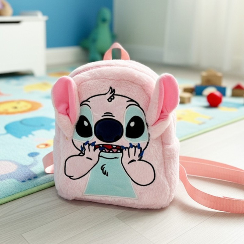 Sac à Dos Stitch En Peluche Douce Rose En Tunisie