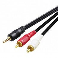Câble Audio Jack Vers 2RCA 1.5M Noir En Tunisie