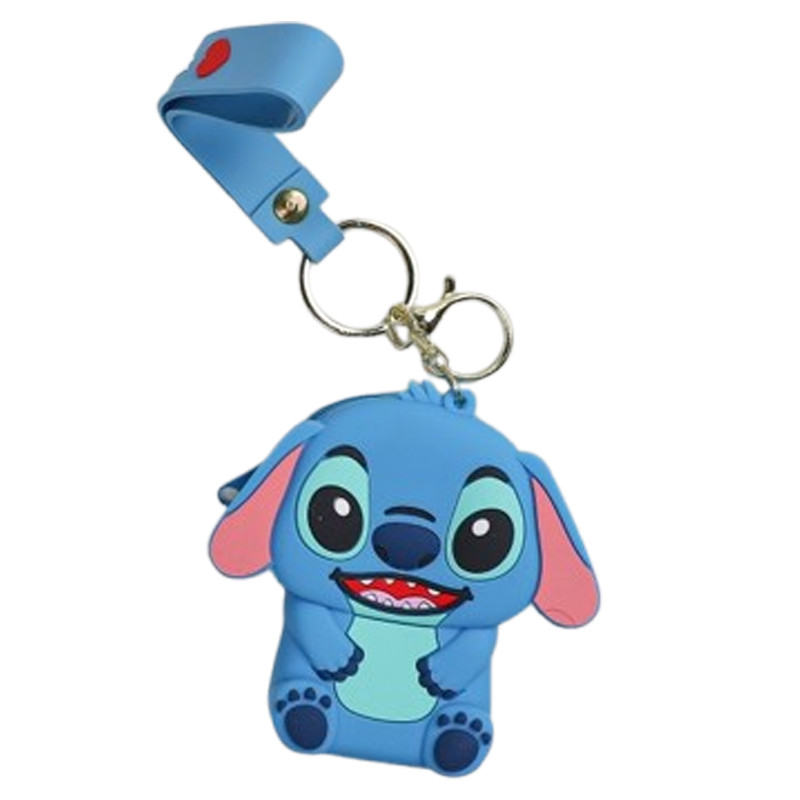 Porte-clés Stitch en Silicone avec Mini Pochette Bleu en Tunisie