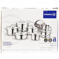 Batterie de Cuisine Korkmaz Astron A2053 14 Pièces Inox en Tunisie