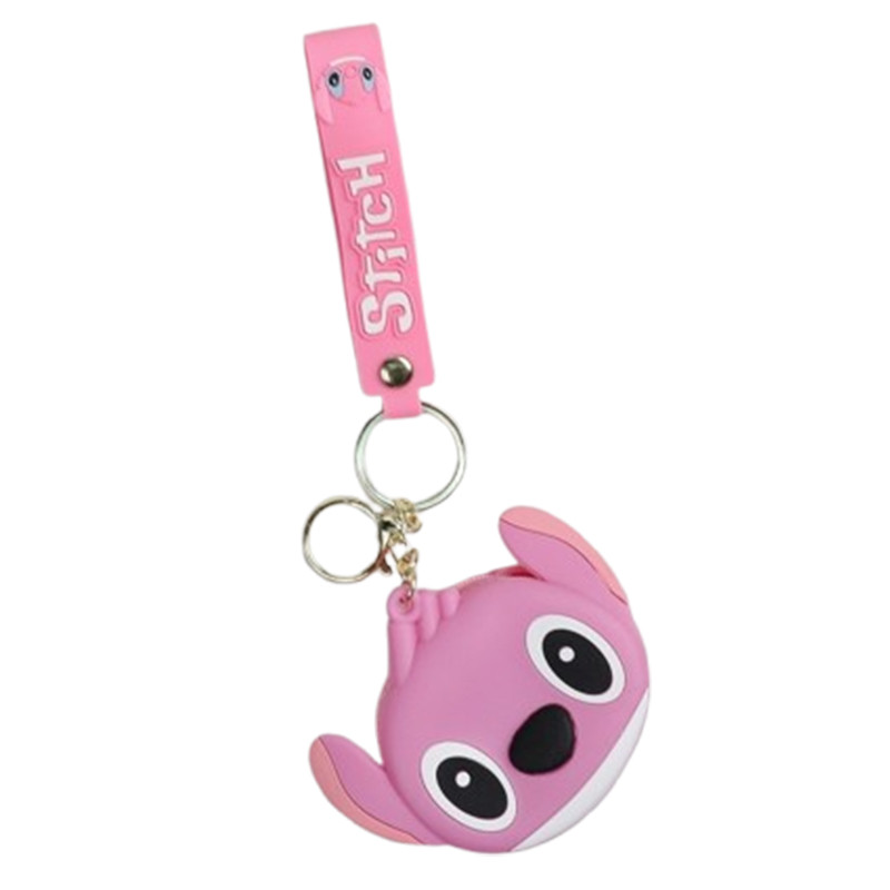 Sac Porte-clés Stitch en Silicone avec Mini Pochette Rose En Tunisie