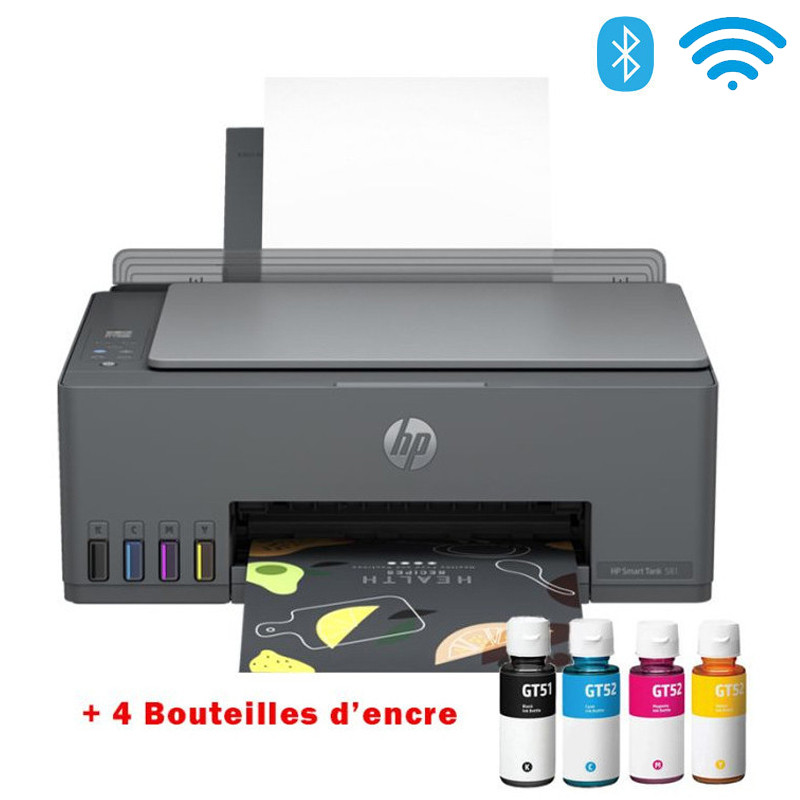 Imprimante à Réservoir Intégré 3En1 HP Smart Tank 581 Couleur Wi-Fi - Noir (4A8D4A) en Tunisie