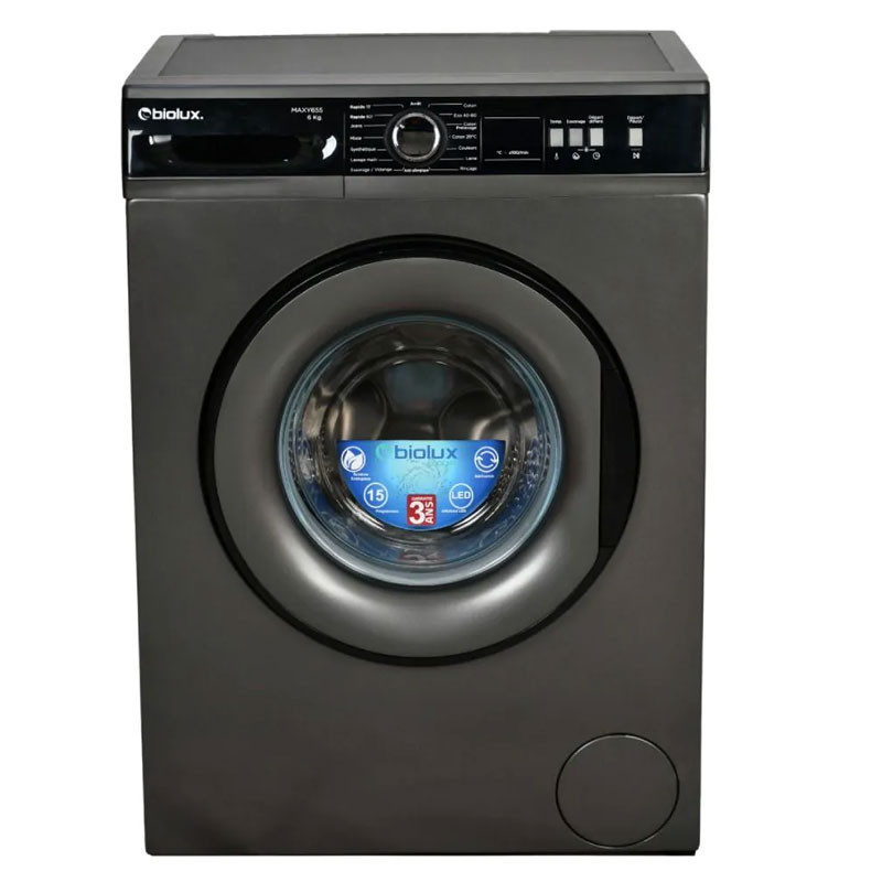 Machine à Laver Frontale Biolux M-MAXY65 6Kg Noir en Tunisie