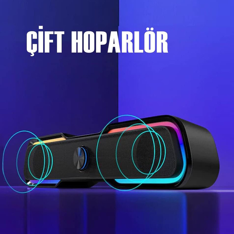 Haut Parleur Gamer HP DHE 6002 RGB Noir en Tunisie