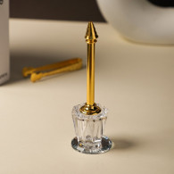 Lance Parfum En Cristal Et Base Argent Avec Finition Doré en Tunisie