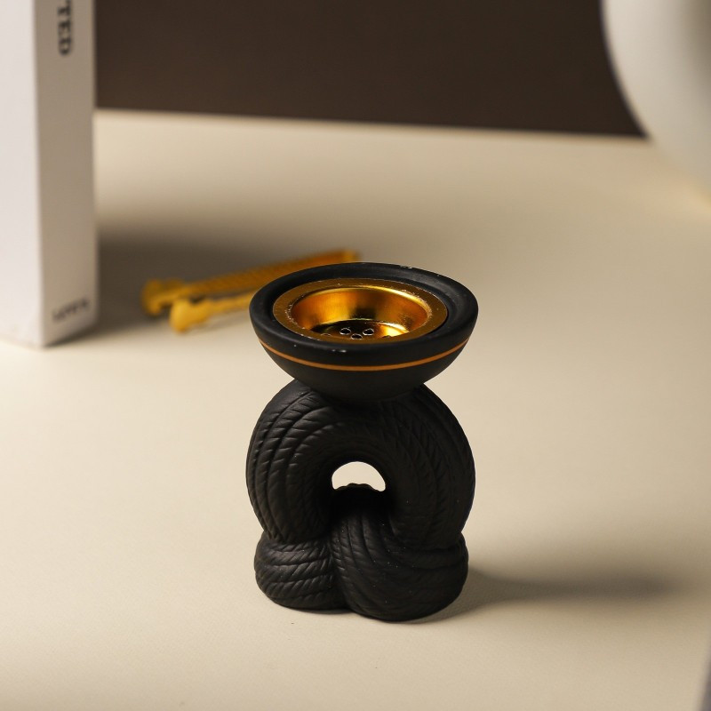Encensoir Moderne en Céramique Noire & Doré en Tunisie