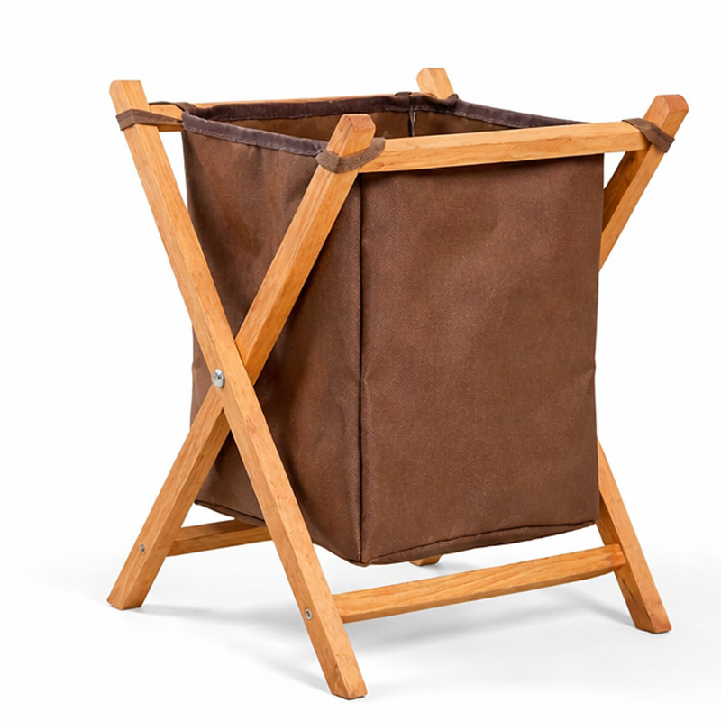 Mini Corbeille En Tissu Avec Structure En Bois Marron En Tunisie