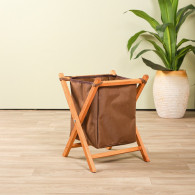 Mini Corbeille En Tissu Avec Structure En Bois Marron En Tunisie