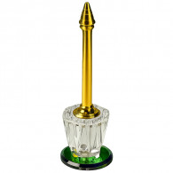 Lance Parfum En Cristal Et Base Vert Avec Finition Doré en Tunisie