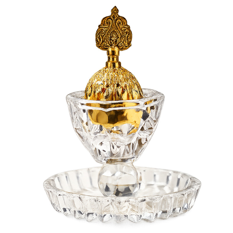 Encensoir En Cristal Avec Couvercle Doré En Tunisie