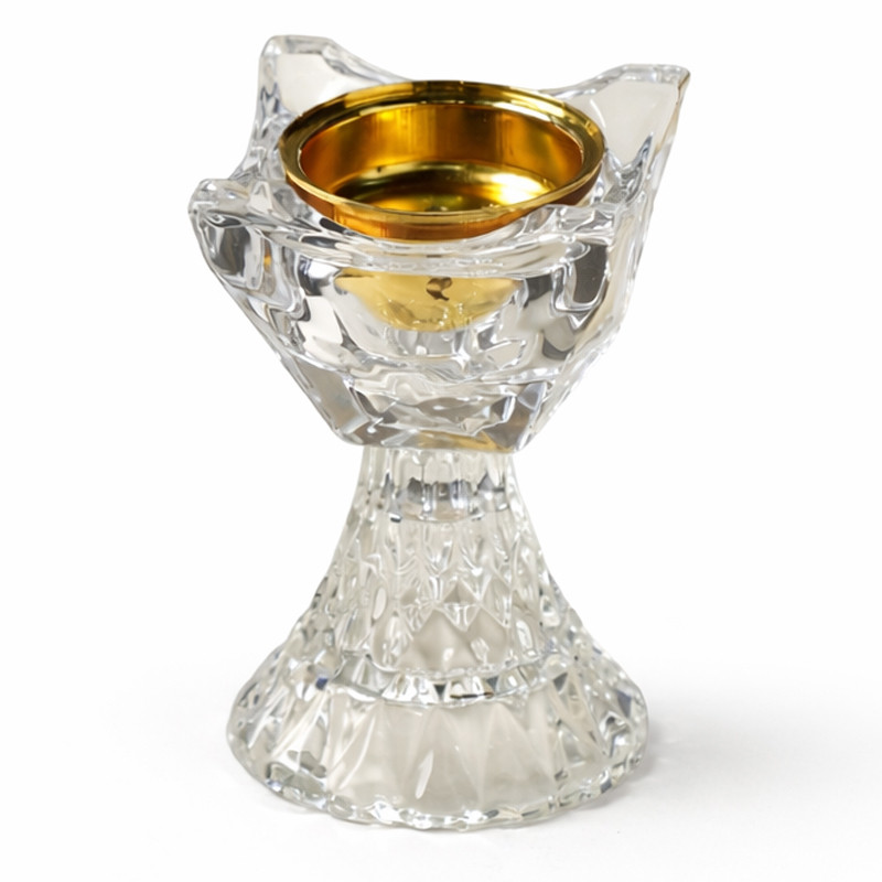 Encensoir en Verre avec Couvercle Doré En Tunisie
