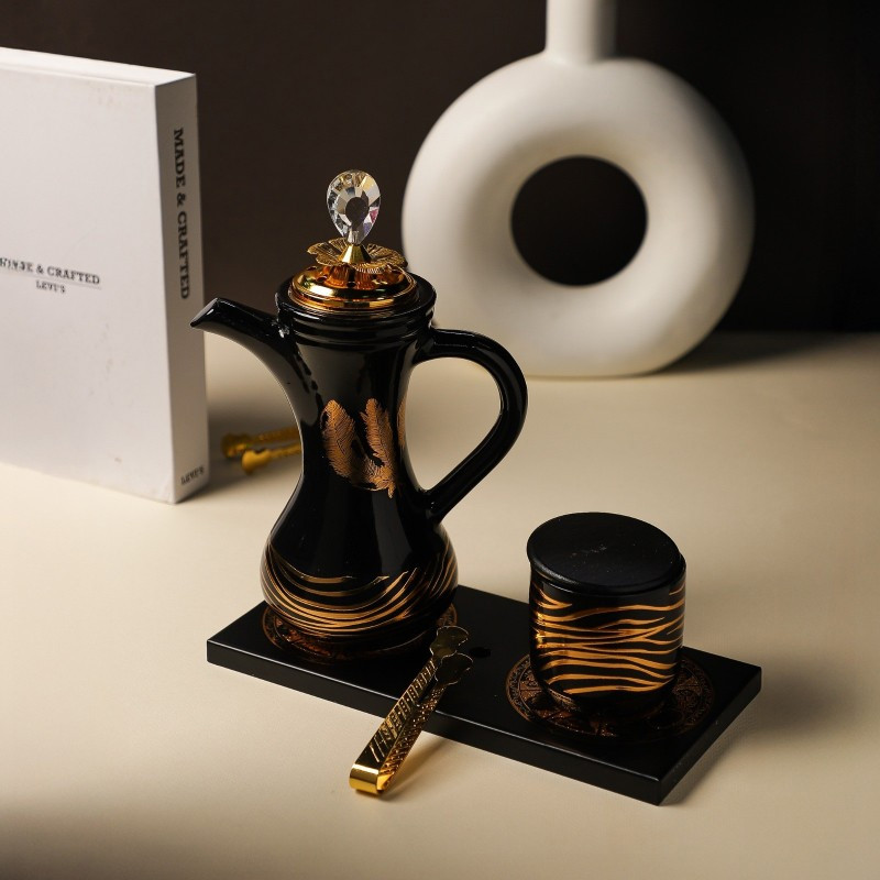 Encensoir en Céramique Noir & Doré en Tunisie