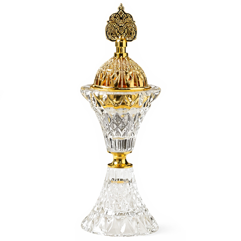 Encensoir En Verre Avec Couvercle Doré En Tunisie