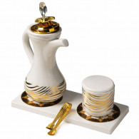 Encensoir en Céramique Blanc & Doré en Tunisie