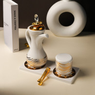 Encensoir en Céramique Blanc & Doré en Tunisie