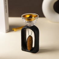 Encensoir Moderne en Céramique Noir avec Bol en Verre en Tunisie