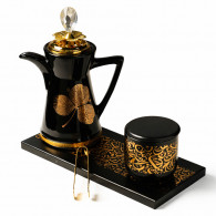 Encensoir en Céramique avec Accessoires Noir & Doré en Tunisie