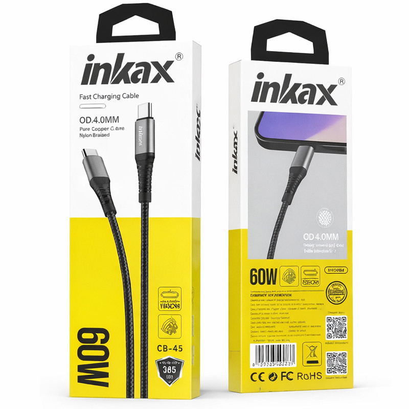 Câble Chargeur Inkax Type-C Noir En Tunisie