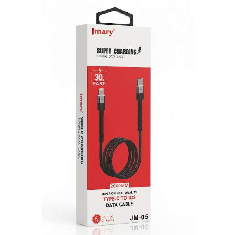 Câble Chargeur Jmary USB‑C Vers Lightning Noir En Tunisie