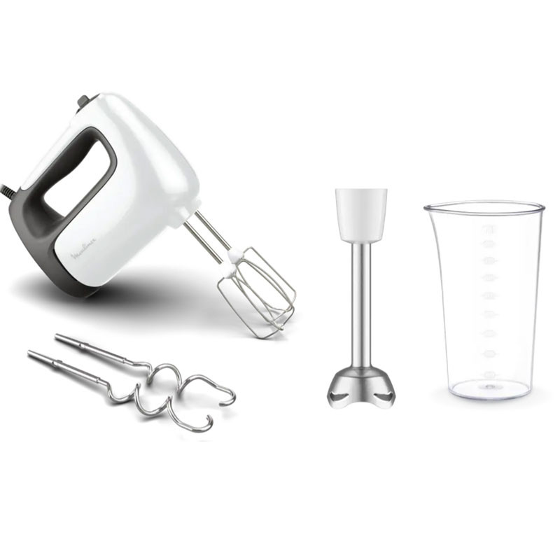 Batteur Electrique Moulinex Prep'Mix HM462110 500W Blanc en Tunisie